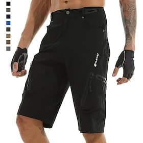 Nuckily Men's Bike Shorts Cycling MTB Shorts Lycra Waterproof Breathable Quick Dry Lightweight and Baggy Zipper Pockets Summer bike wear Mountain Road Bike Cyc