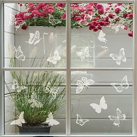 24 pièces empêchent les oiseaux de frapper les portes et les fenêtres autocollantes des fenêtres collées avec de grands papillons électrostatiques