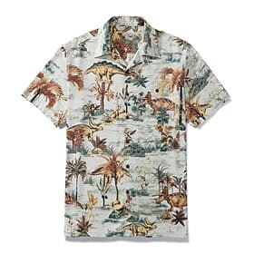 Men's Animal Dinosaur Coconut Tree Shirt Summer Hawaiian Shirt Aloha Shirt Short Sleeves Shirt Turndown Tropical Fashion Hawaiian Outdoor Beach Street Gray 3D