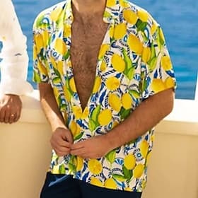 Men's Tropical Shirt Summer Hawaiian Shirt Aloha Shirt Short Sleeves Shirt Turndown Tropical Fashion Hawaiian Outdoor Beach Street BlackBlack Yellow Pink S M L