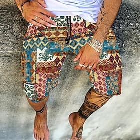 Herren Geometrisch Schädel Gestreift Badehosen Badeshorts Boardshorts Tiefer Bund Lässig Hip-Hop Outdoor Täglich Ferien Druck Gerader Schnitt Designer Bekleidu