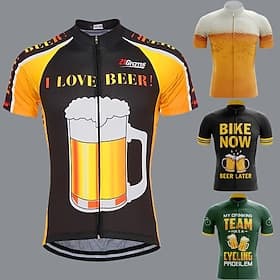 Homme Maillot de cyclisme À Motifs Drôle Bière Oktoberfest Manche Courte Cyclisme Top avec 3 poches arrière VTT Vélo tout terrain Cyclisme sur route Résistant
