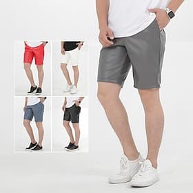 Herren Shorts Kurze Hosen Kunstleder-Shorts Tasche Glatt Komfort Atmungsaktiv Knielänge Outdoor Täglich Festtage Kunstleder Stilvoll Brautkleider schlicht Schw