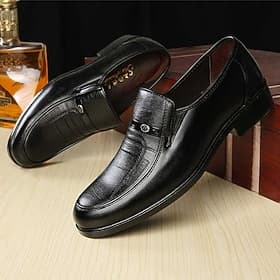 Schwarze Slipper aus Kunstleder für Herren – klassische formelle Schuhe für Business und Abendgarderobe