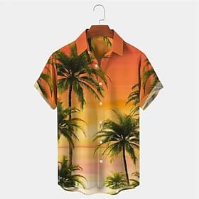Per uomo Palma Piante Tropicali Camicia Camicia hawaiana estiva Camicia Aloha Maniche Corte Camicia Collo ripiegato Tropicale Moda Hawaiano All'aperto Spiaggia