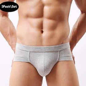 Hombre 3 paquetes Slip Capital Lavable Cómodo Plano Tiro Bajo Negro Blanco