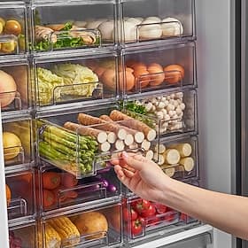 Kühlschrankschublade Aufbewahrungstrennwand Aufbewahrungsbox Gemüse und Obst Haushalt Frischhaltebox große Kapazität transparente Aufbewahrung
