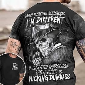 Men's Graphic Skull T Shirt Shirt Tee Short Sleeve T shirt 3D Print Crew Neck Shirt Vintage Fashion Designer Outdoor Casual Daily Gray Spring Summer Clothing