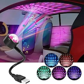 dj éclairage son fête auto usb mini boule disco lumières rgb multi couleur atmosphère de voiture chambre décorations lampe magique lumière stroboscopique