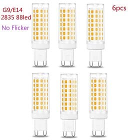 6pcs LED Bulb G9 88LED Lamp AC 220V Light Bulb SMD2835 led Spotlight Chandelier Lighting Halogen Lamp E14