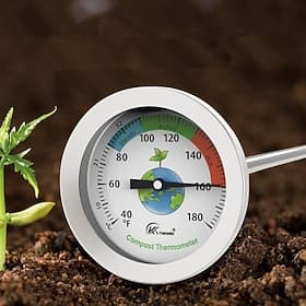 Termómetro de jardinería para suelo de abono, sonda de acero inoxidable superlarga, termómetro de prueba de fertilizante, 50cm