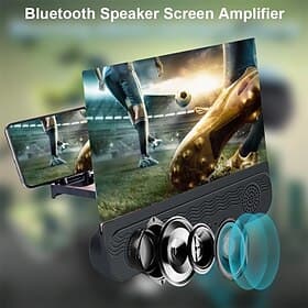 4 In1 Bluetooth 5.0 Mobile Phone Screen Magnifier 3D Enlarger 12inch Magnifying Bracket Desktop Holder Stand for Phone