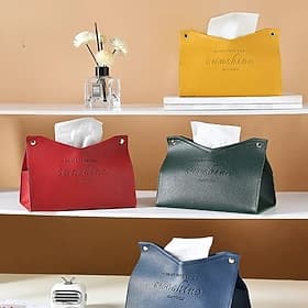 Taschentuchbox aus Leder Nordic Car Taschentuchbox ins Zuhause Wohnzimmer Dekoration Schlafzimmer Küche Schreibtisch Aufbewahrungsbox Serviettenhalter