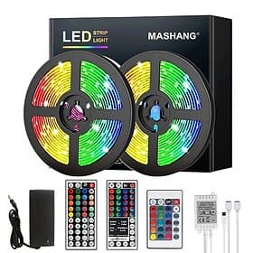 LED Strip Lichter RGB 5M 10M 15M 20M LED Lichter Flexibel Farbwechsel SMD mit IR Fernbedienung und 100-240V Adapter für Zuhause Schlafzimmer Küche TV Hintergru