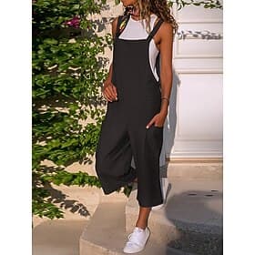 Per donna Normale Complessivamente Streetwear Tinta unica Con fibbia Stondata Tasche Da mare Giornaliero Standard Nero Vino Verde militare Estate