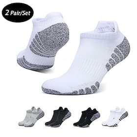 Homme 2 paires Chaussettes Chaussette Chaussettes de sport / chaussettes de sport Chaussettes courtes Noir Blanche Couleur Bloc de couleur Extérieur Usage quot
