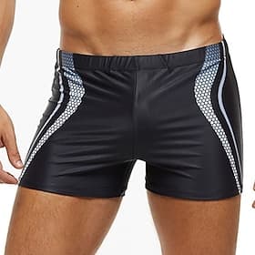 Voor heren Zwemkleding Zwemshorts Lange zwembroeken Korte broek Afdrukken Grafische prints Comfort Ademend Feestdagen Uitgaan Hawaii Boho Zwart blauw