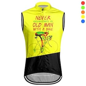 Herren Fahrradweste Radtrikot Grafik Buchstaben Zahlen Lustig Ärmellos Fahhrad Weste / Gilet Oberteil mit 3 Gesäßtaschen Mountainbike MTB Straßenradsport Schn
