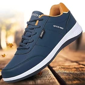 Men's Navy Blue Casual Sports Sneakers Lightweight Lace-Up Athletic Shoes with Comfortable Sole Perfect for Running, Walking, and Everyday Wear