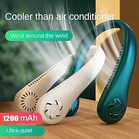 Ventilateur de cou suspendu mains libres – Ventilateur portable alimenté par USB avec batterie 1200mAh refroidissement sans pales pour les voyages
