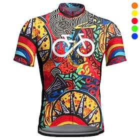 Homme Maillot de cyclisme Graphique Bohème Manche Courte Cyclisme Maillot Top avec 3 poches arrière VTT Vélo tout terrain Cyclisme sur route Séchage Rapide Ban