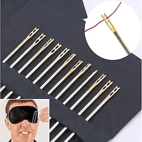 24 pièces/paquet de 2 aiguilles à enfiler en acier inoxydable aiguilles à coudre à la main outils ménagers à la maison
