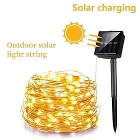 LED Solar Licht 7M Außen wasserdicht Feen Girlanden Lichterkette Solar Lampe Dekoration für Party Garten Patio 7M-50LEDs 12M-100LEDs 22M-200LEDs