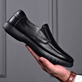 mocassini slip-on da uomo in pelle marrone comode scarpe da passeggio casual