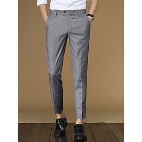 Voor heren Broek Pakken Taps toelopende broek Kostuumbroek Zak Effen Anti-rimpel Geen ijzer Enkellengte Casual Dagelijks liiketoiminta Modieus Formeel Mager Zw