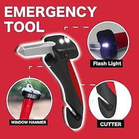 Poignée de sécurité de voiture multifonction, poignées d'aide à la porte, pièces de barre de marteau de sécurité de porte, brise-vitre avec lumière LED