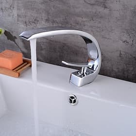Bathroom Sink Mixer Faucet, Monobloc Washroom Brass Basin Taps Single Handle One Hole Deck Mounted, with Hot and Cold Hose, Chrome Oil-rubbed Bronze Brushed Go