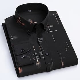 Homme Chemise Chemise boutonnée Chemise sans repassage Plaid / Rayé / Chevron Mariage Bureau et carrière Bleu Ciel Noir Blanche Rouge manche longue Col rabattu