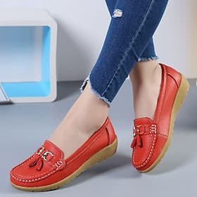 Damen Flats Slip-On Plus Size Klassische Loafers Weiche Schuhe Arbeit Tägliches Gehen Einfarbige Sommerschuhe Flacher Absatz Quadrate Zehen Lässiger Minimalism