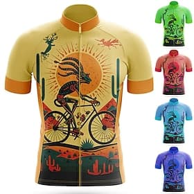Men's Cycling Jersey Graphic Funny Short Sleeve Bike Jersey Top with 3 Rear Pockets Mountain Bike MTB Road Bike Cycling Quick Dry Reflective Strips Back Pocket
