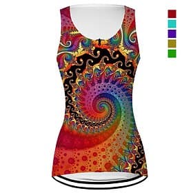 Women's Cycling Vest Cycling Jersey Graphic Floral Botanical Sleeveless Bike Vest / Gilet Jersey Top with 3 Rear Pockets Mountain Bike MTB Road Bike Cycling Qu