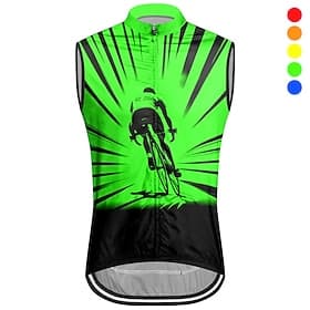 Homme Gilet de cyclisme Maillot de cyclisme Graphique Drôle Sans manches Cyclisme Gilet / Veste Maillot Top avec 3 poches arrière VTT Vélo tout terrain Cyclism