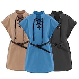 Semaine du livre 2026 Rétro Vintage Médiéval Blouse / Chemise Pirate Viking Elfe Déguisement Garçons Viking Fantaisie Halloween Carnaval Mascarade Adulte Chemi