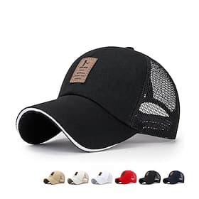 Homme Casquette Casquette de Baseball Casquette en maille Noir Blanche Polyester Dos en maille Voyage Plage Extérieur Vacances Plein Ajustable Ecran Solaire Re