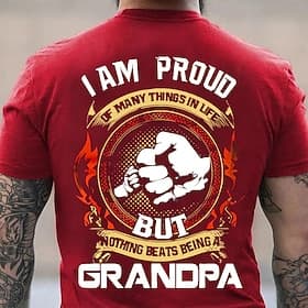 Grandpa Proud Mens Graphic T-Shirt Nothing Beats Being A Grandpa Short Sleeve Tee