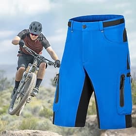 Men's Patchwork Cycling MTB Shorts Bike Baggy Shorts MTB Shorts Mountain Bike MTB Road Bike Cycling Sports 3D Pad Quick Dry Moisture Wicking Breathable Black A