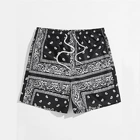 Men's Paisley Color Block Flower / Floral Shorts Summer Shorts Beach Shorts Mid Waist Streetwear Hawaiian Designer Casual Daily Holiday Drawstring Elastic Wais