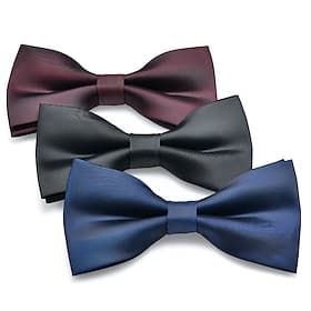 Men's Bow Tie Neckties Adjustable Bow Plain Wedding Birthday Party