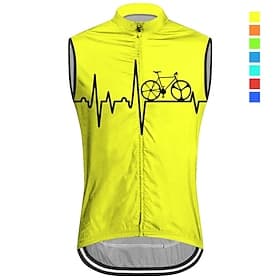 Homme Gilet de cyclisme Maillot de cyclisme Graphique Sans manches Cyclisme Gilet / Veste Maillot Top avec 3 poches arrière VTT Vélo tout terrain Cyclisme sur
