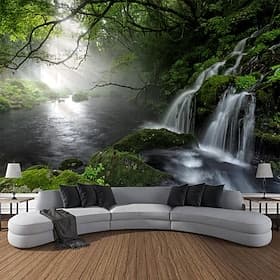 bos waterval landschap hangend wandtapijt wandtapijt groot wandtapijt muurschildering decor foto achtergrond deken gordijn huis slaapkamer woonkamer decoratie