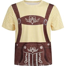 T-Shirt Lederhosen 3D Bayerisch Streetstyle T-Shirt Ärmel Grafik für Herren Erwachsene 3D-Druck für Oktoberfestbier Party Alltagstauglich