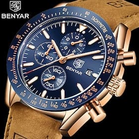 Mens Quartz Watches Chronograph Analog Quartz Movement Stylish Sports Designer Wrist Watch 30M Waterproof Elegant Gift Watch for Men