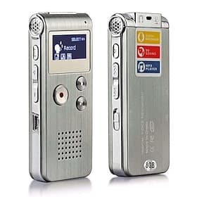 Enregistreur Numérique Vocal Portable Rechargeable avec 8 Go Lecteur MP3 Dictaphone Compact pour Notes Réunions