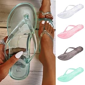 Damen-Flip-Flops aus transparentem PVC – leichte, transparente Strandsandalen für den Sommerurlaub, den Pool und die Freizeit