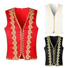 ancien Steampunk 17ème siècle Bal Masqué Veste Gilet Prince Jacquard Jacquard Déguisement Homme Halloween Carnaval Mascarade Fête / Soirée Carnaval de Venise A