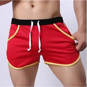 Homme Short athlétique Short Running Course Short de Sport Cordon Taille elastique Bloc de couleur Respirable Séchage rapide Extérieur Aptitude Gymnastique Spo